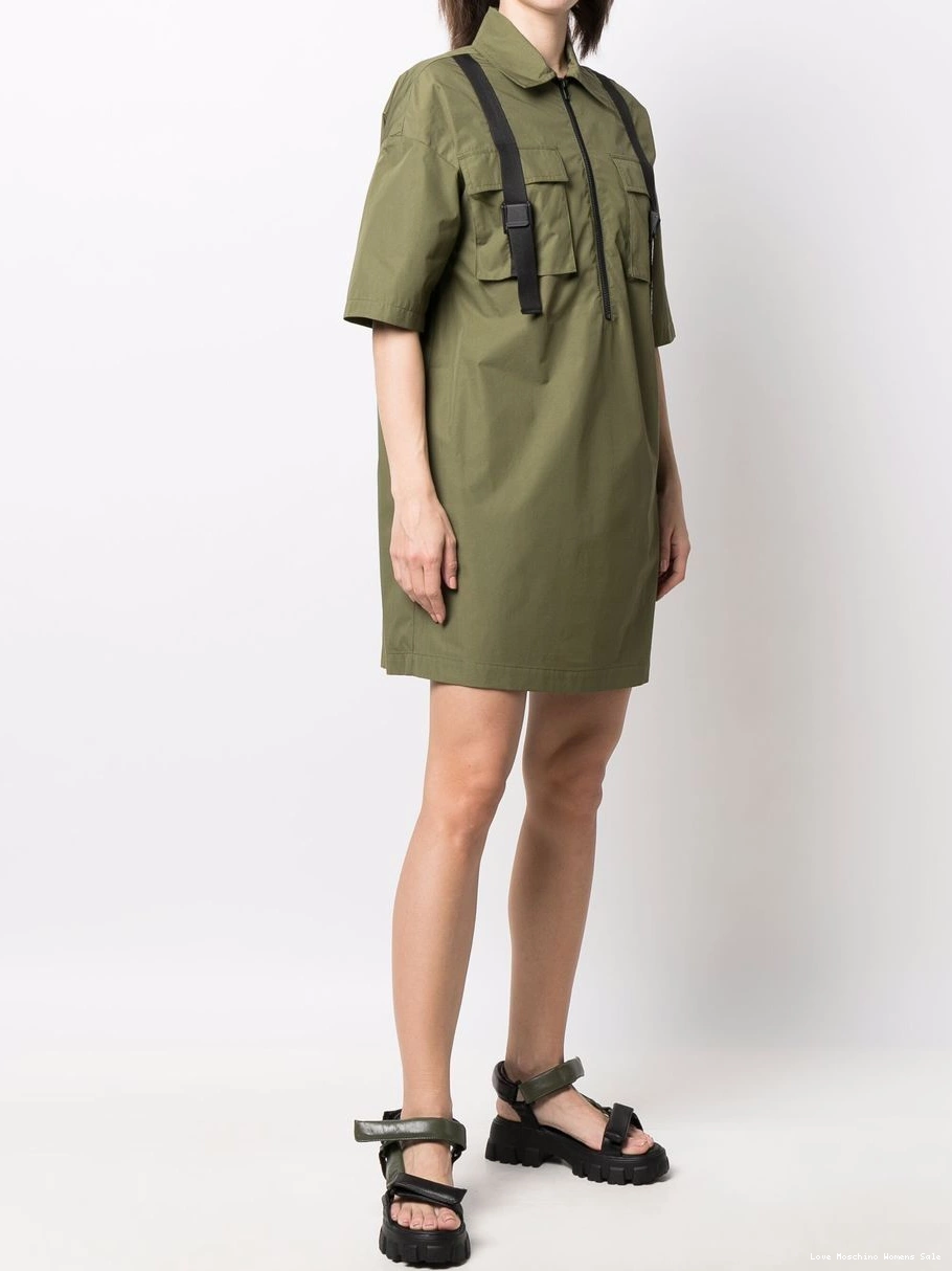 Affordable Moschino zip-up Women cotton-blend dress Love 0406